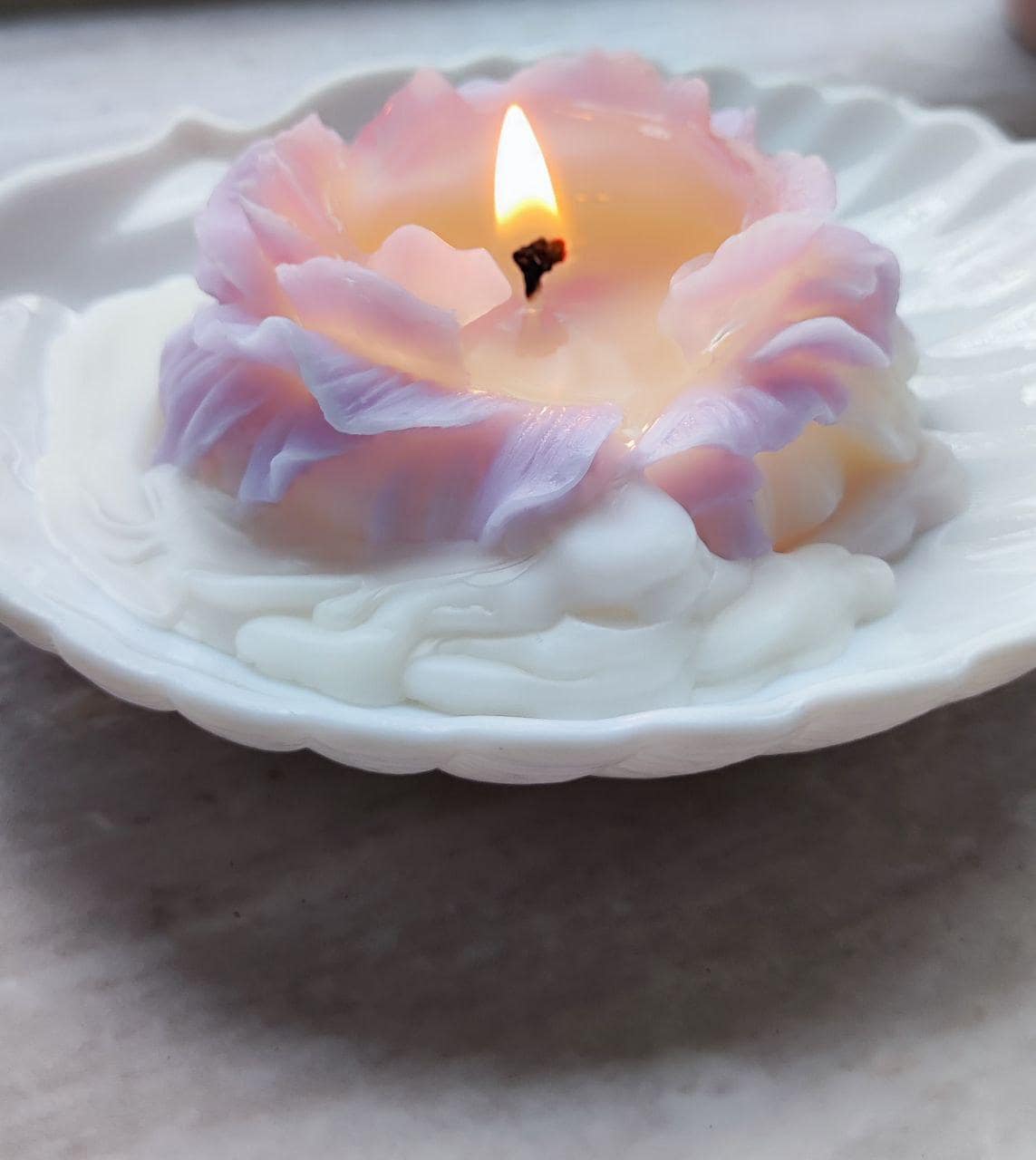 Handmade Peony Flower Soy Wax Candle