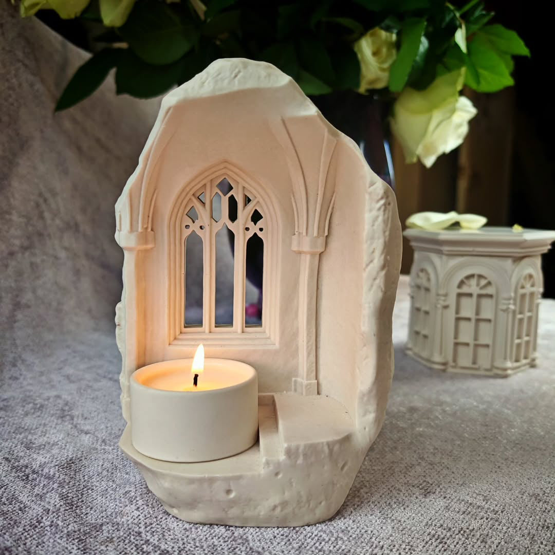 Handmade Gothic Window Candle Holder With Tealight Candle