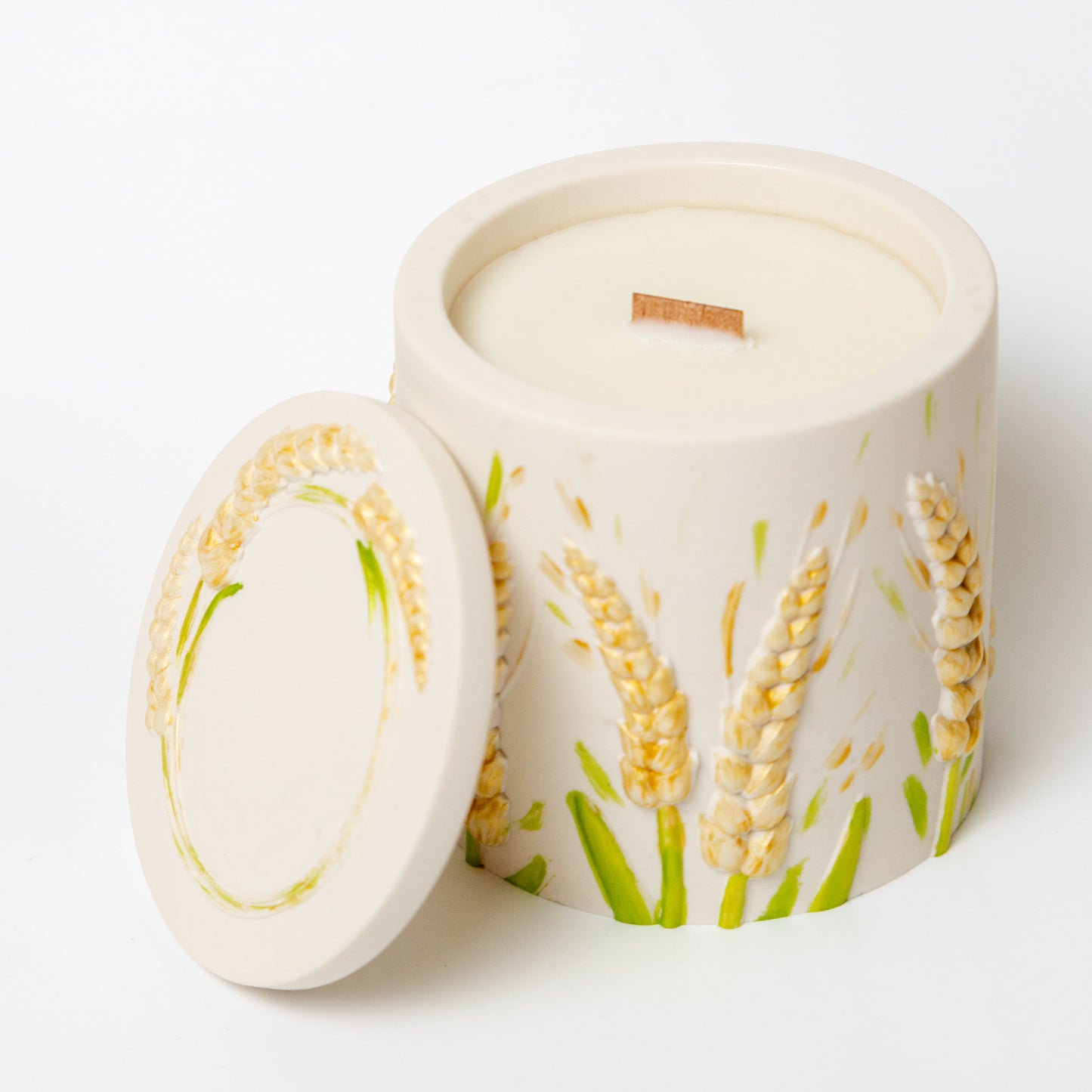 Hand-poured Soy Wax Candle "Wheat Spikelet"