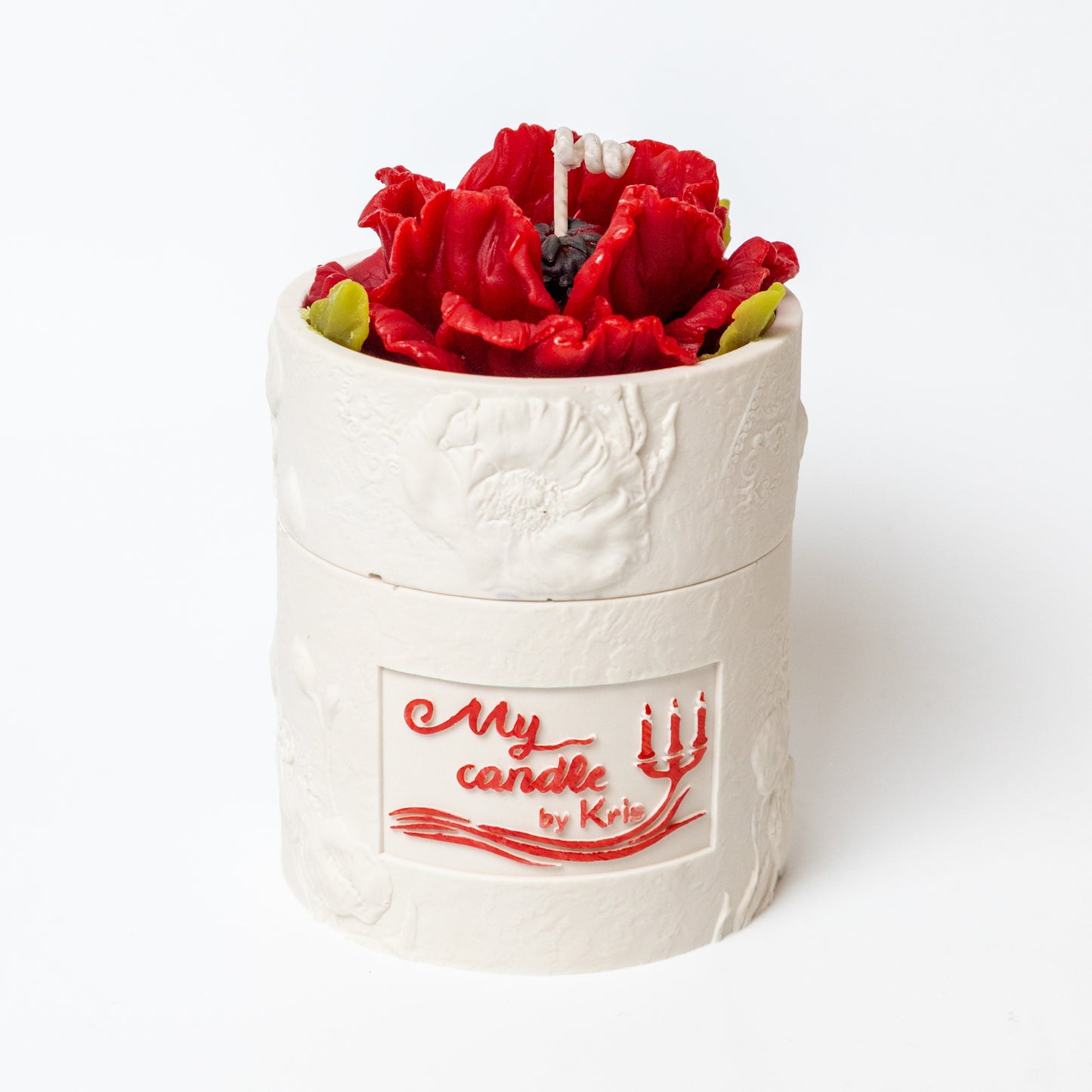 Poppy Flower Refillable Candle with Gift Box