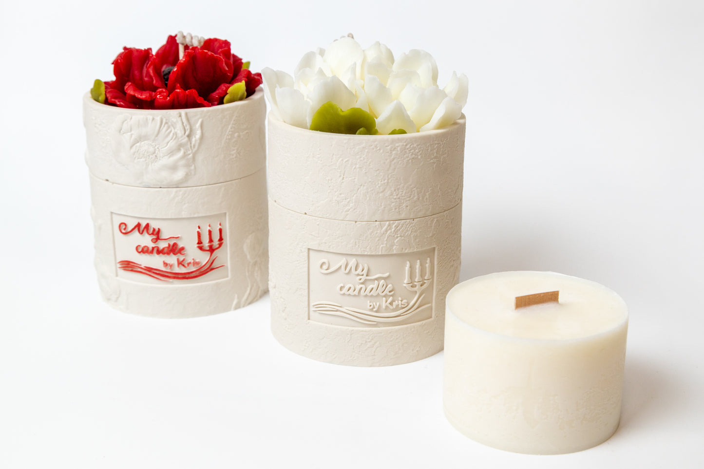 Poppy Flower Refillable Candle with Gift Box