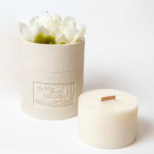 Gardenia Flower Refillable Candle with Gift Box