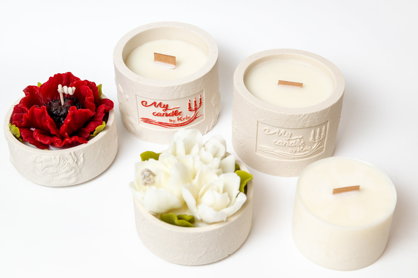 Poppy Flower Refillable Candle with Gift Box