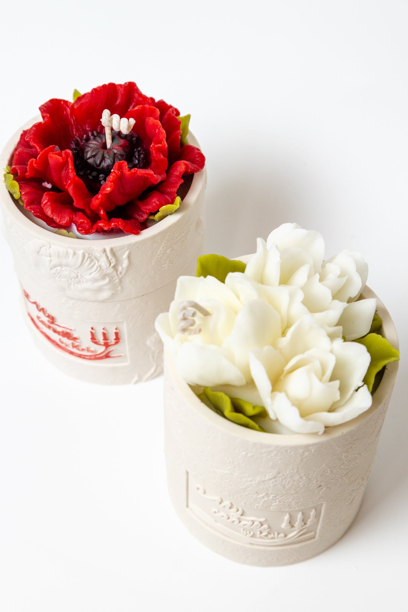 Gardenia Flower Refillable Candle with Gift Box