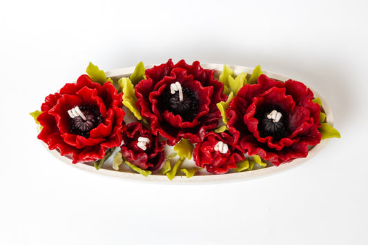 Poppy Flower 5 Wicks Candle