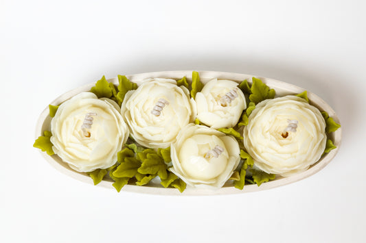 Ranunculus Flowers 5 Wicks Candle