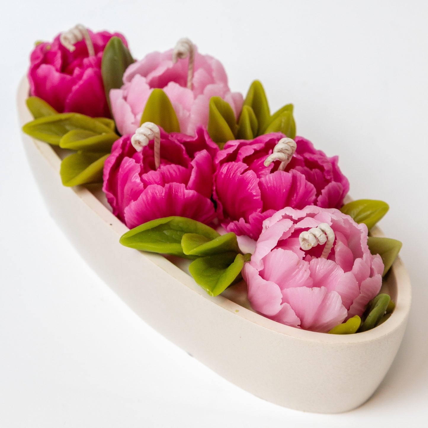 Peony Tulip Flowers Candle Set