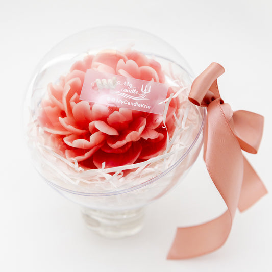 Handmade Peony Flower Beeswax Candle