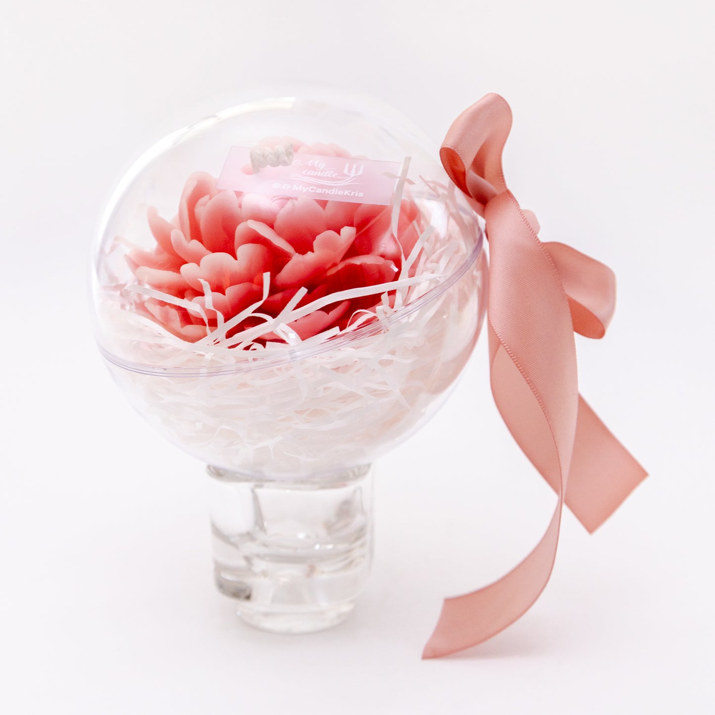 Handmade Peony Flower Beeswax Candle