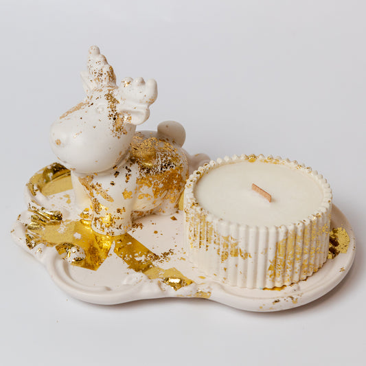 Golden Candle Gift Set with Personalisation