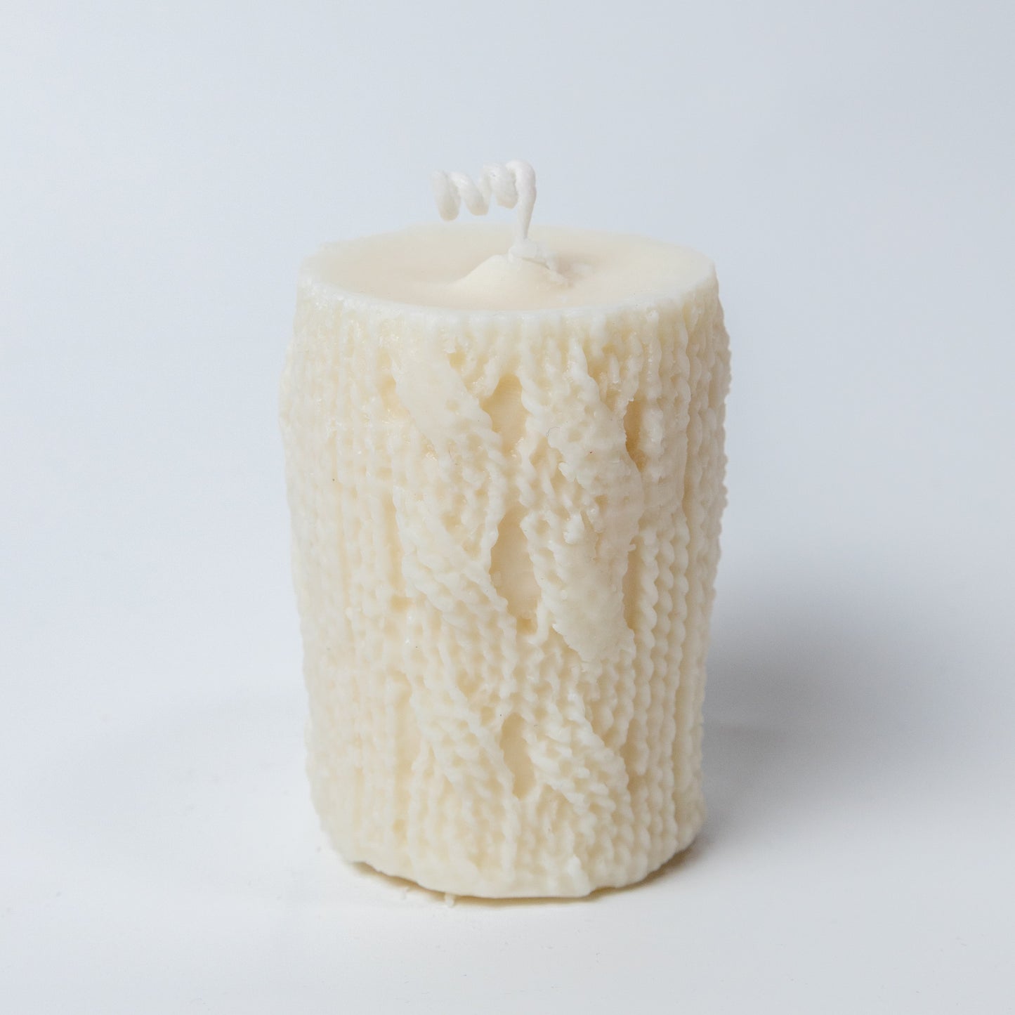 Handmade Pillar Soy Wax Candle "Knitted Pillar"