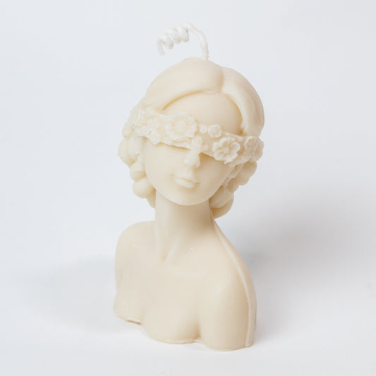 Handmade Soy Wax Candle "Lady With Flower Headband"