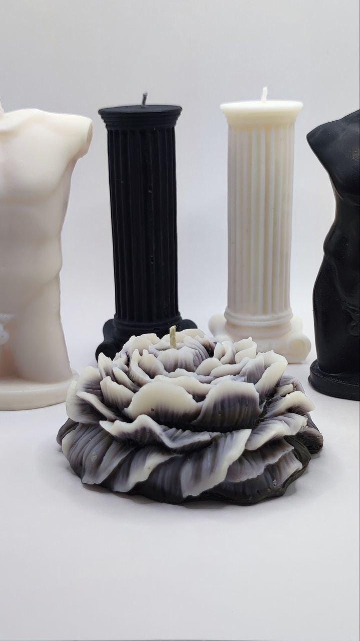 Handmade Peony Flower Soy Wax Candle