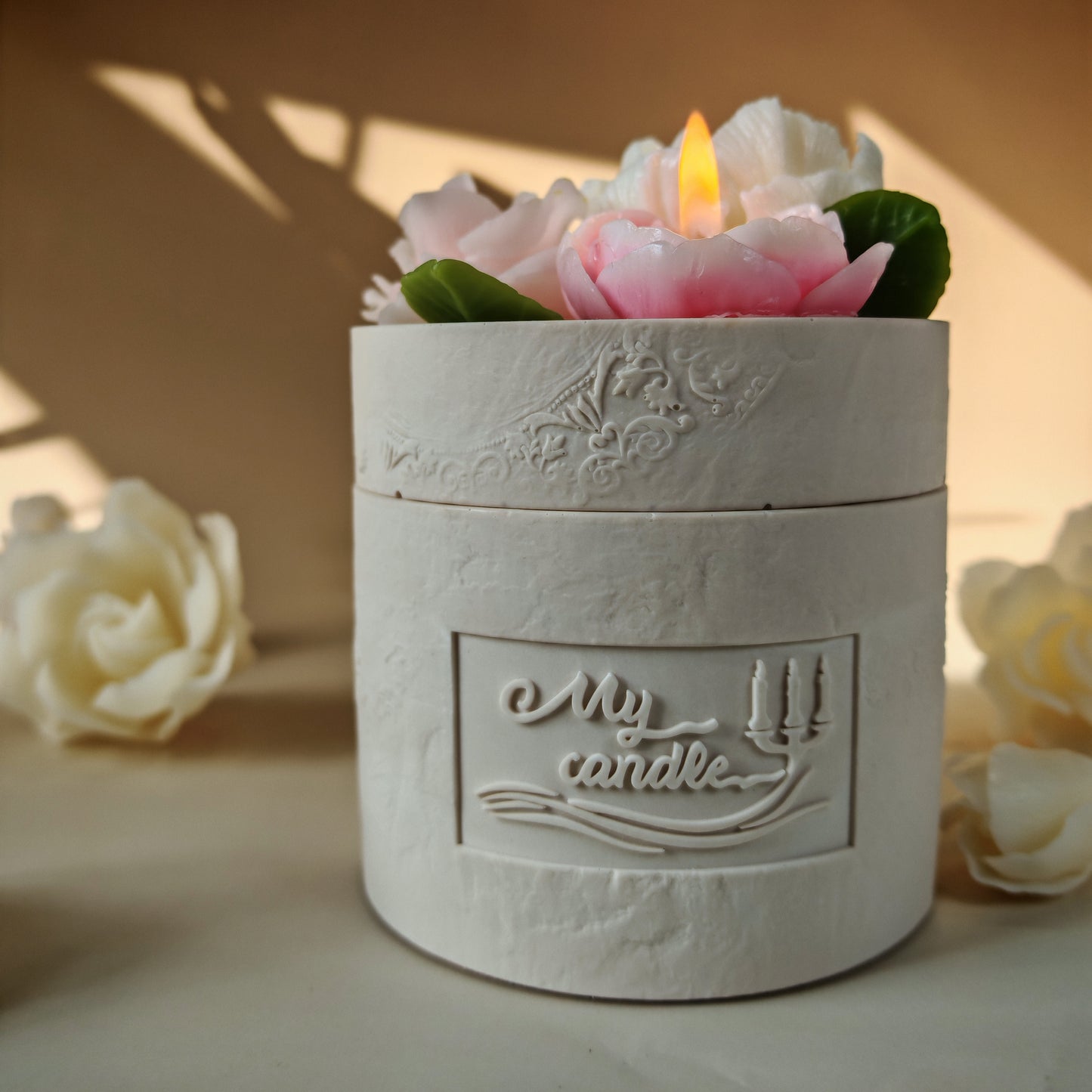 Refillable Soy Wax Candle "Flower bouquet"