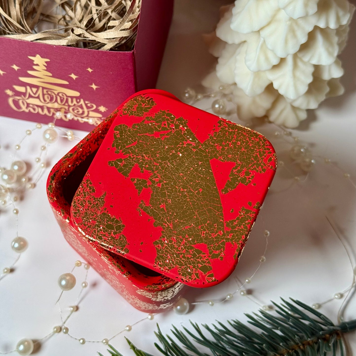 Handmade Soy Wax Candle with Christmas Box