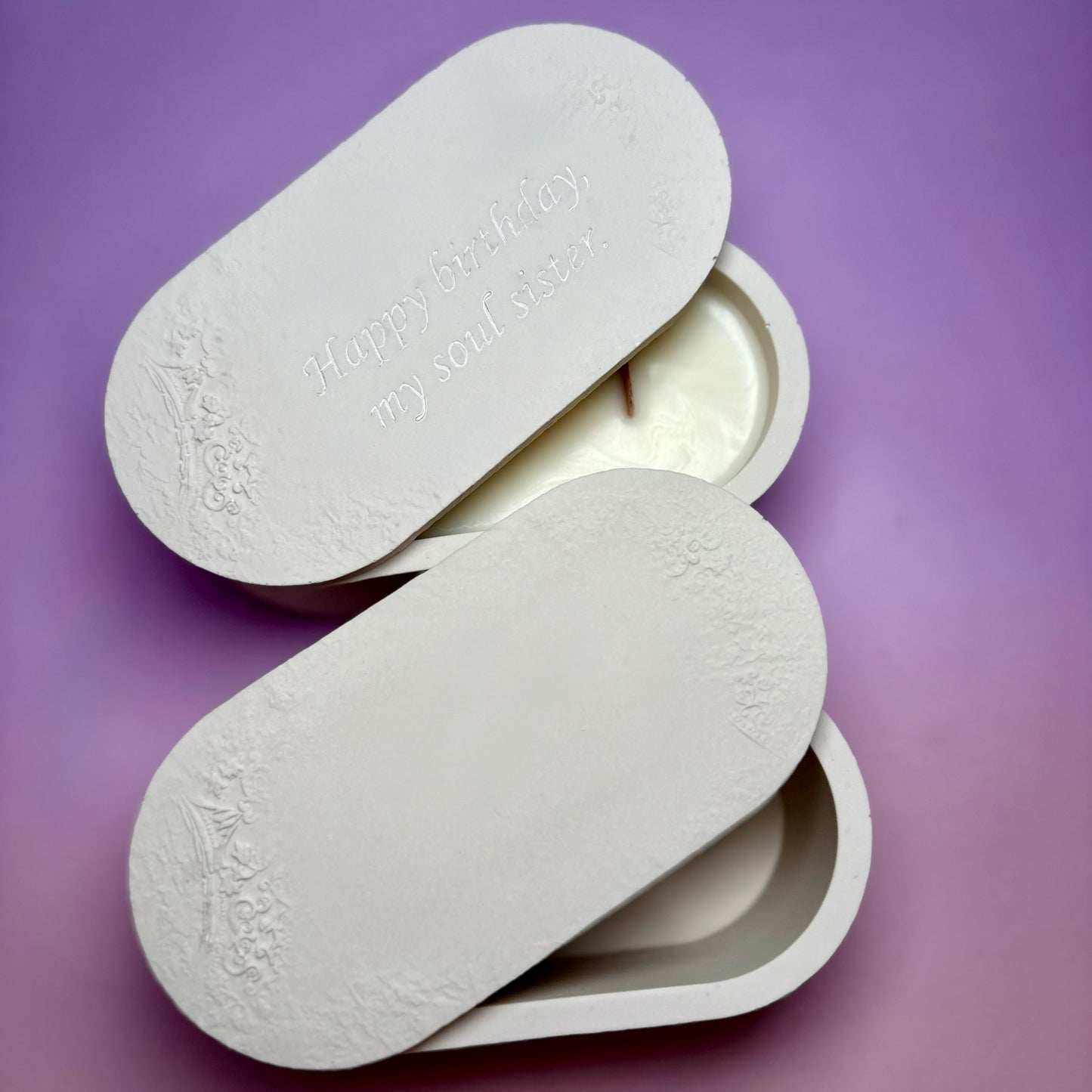 Personalised Candle with Three Wooden Wicks