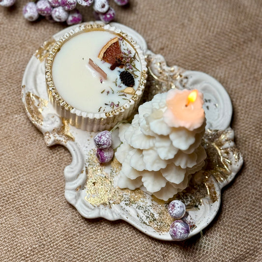 Golden Candle Gift Set "Christmas Tree" with Personalisation