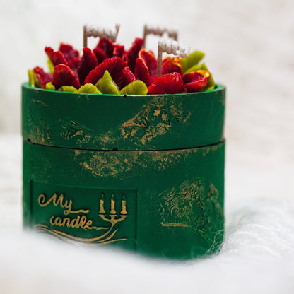 Poinsettia Flower Refillable Candle with Gift Box