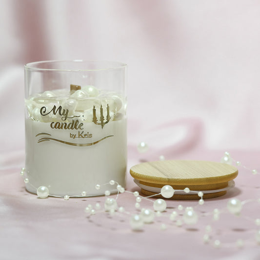 Hand-poured Soy Wax "Jade Orchid & Lotus" Scented Candle "Pearls"