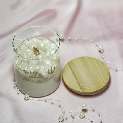 Hand-poured Soy Wax "Jade Orchid & Lotus" Scented Candle "Pearls"
