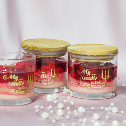 Hand-poured Soy Wax "Berries" Scented Candle "Berry Cake"