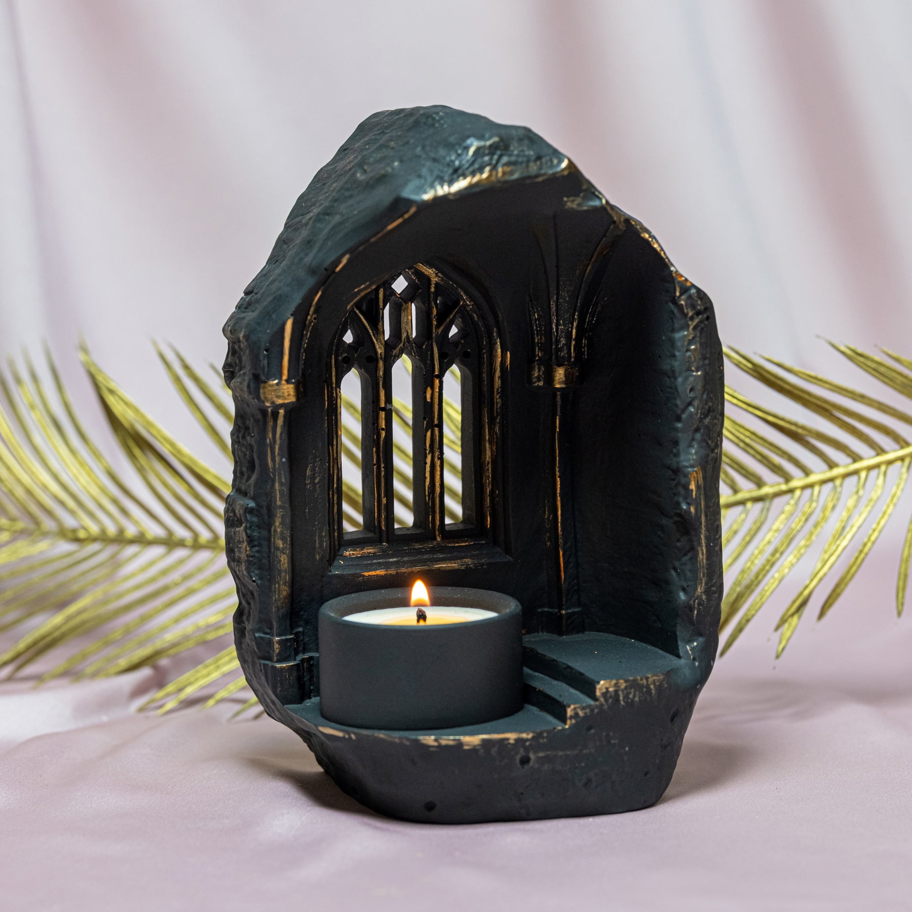 Handmade Gothic Window Candle Holder With Tealight Candle