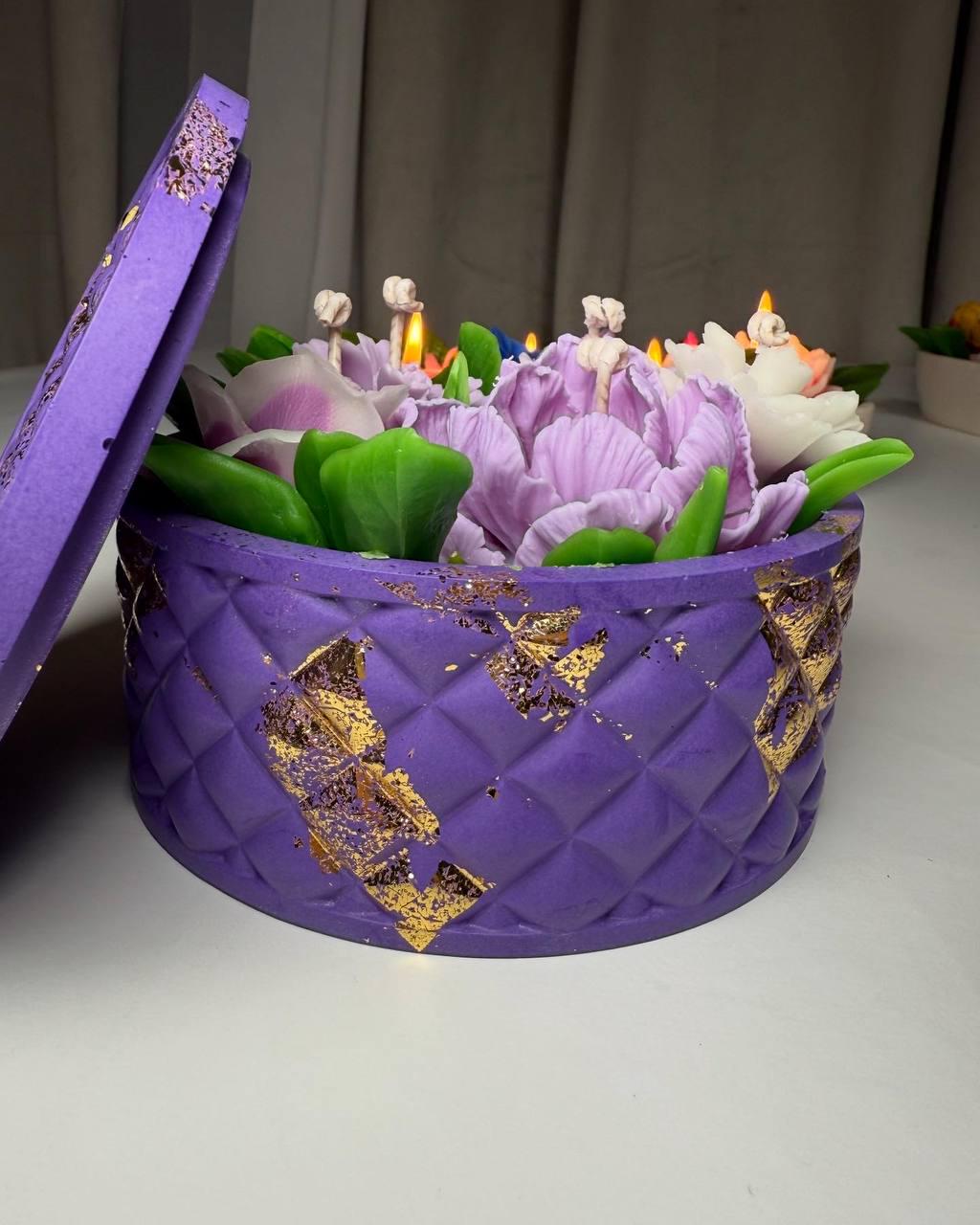 3D Large Flower Candle Set with Gift Box