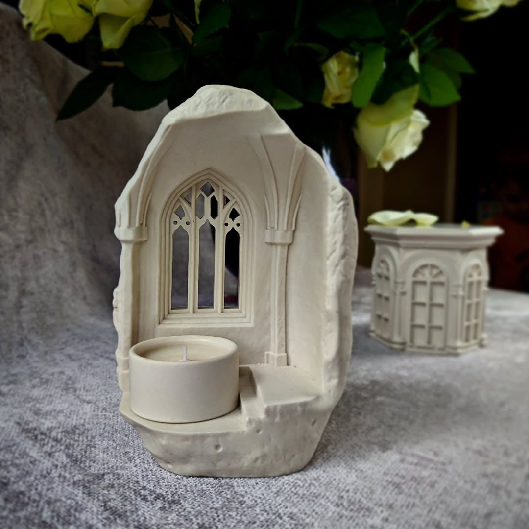 Handmade Gothic Window Candle Holder With Tealight Candle