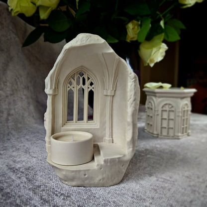 Handmade Gothic Window Candle Holder With Tealight Candle
