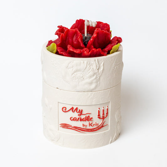 Poppy Flower Refillable Candle with Gift Box