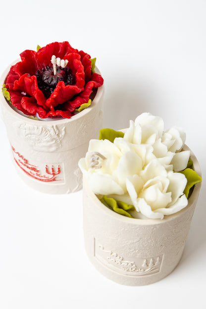 Gardenia Flower Refillable Candle with Gift Box