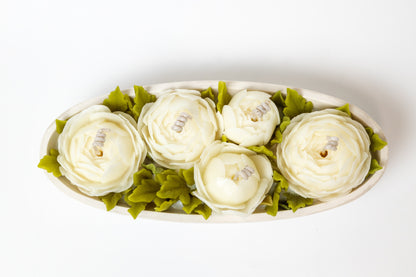 Ranunculus Flowers 5 Wicks Candle