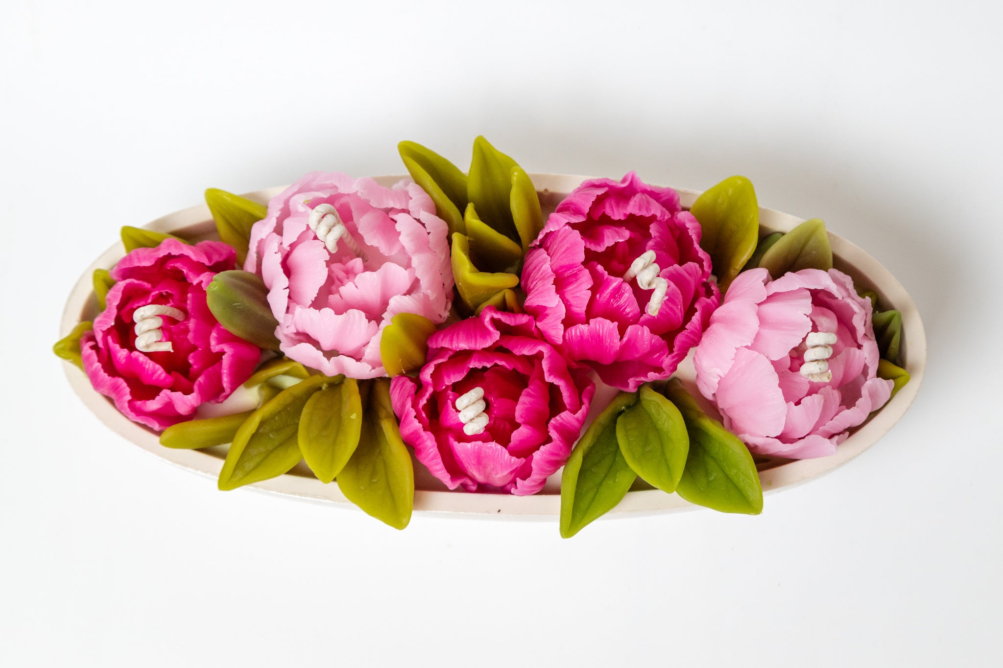 Peony Tulip Flowers Candle Set with Gift Box