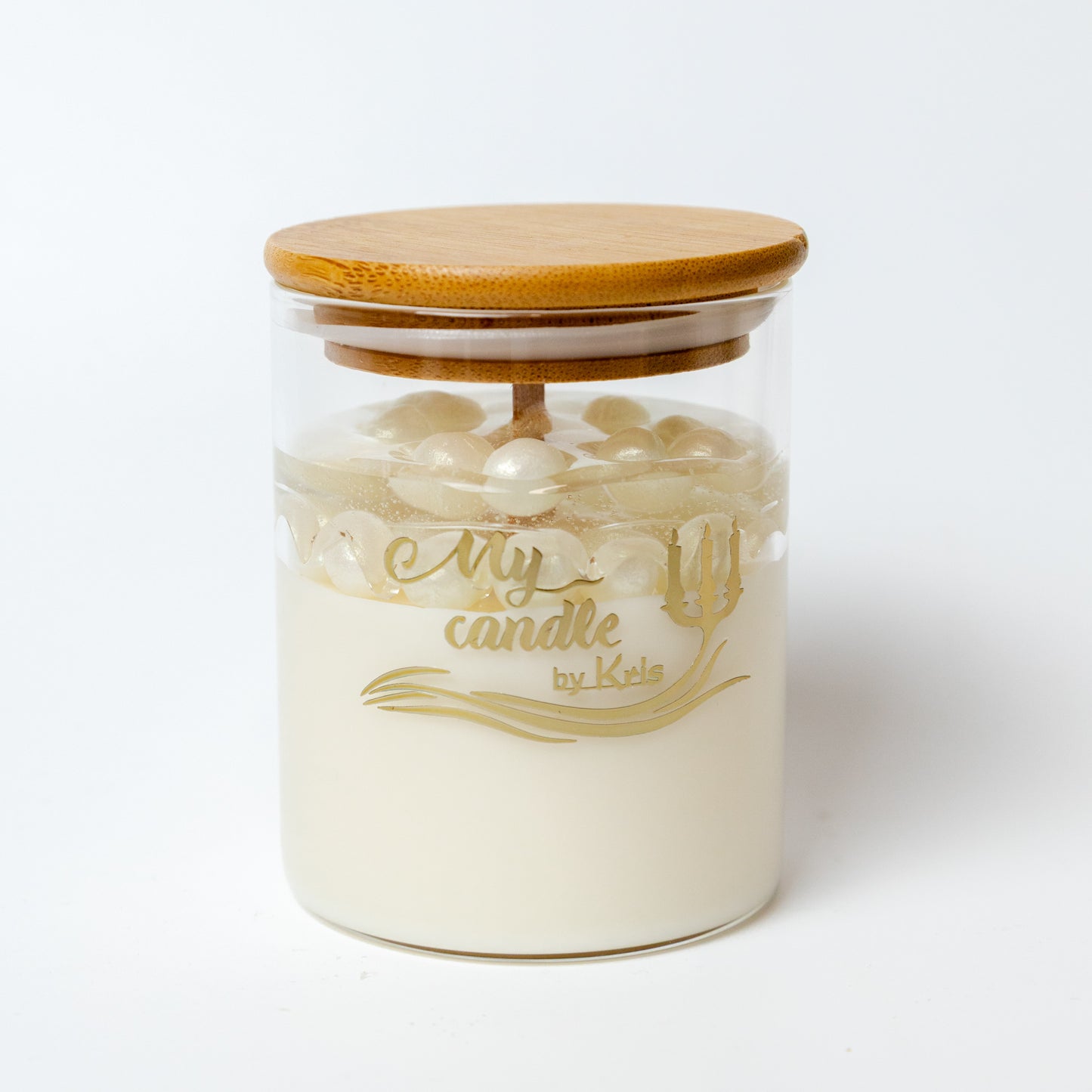 Hand-poured Soy Wax "Jade Orchid & Lotus" Scented Candle "Pearls"