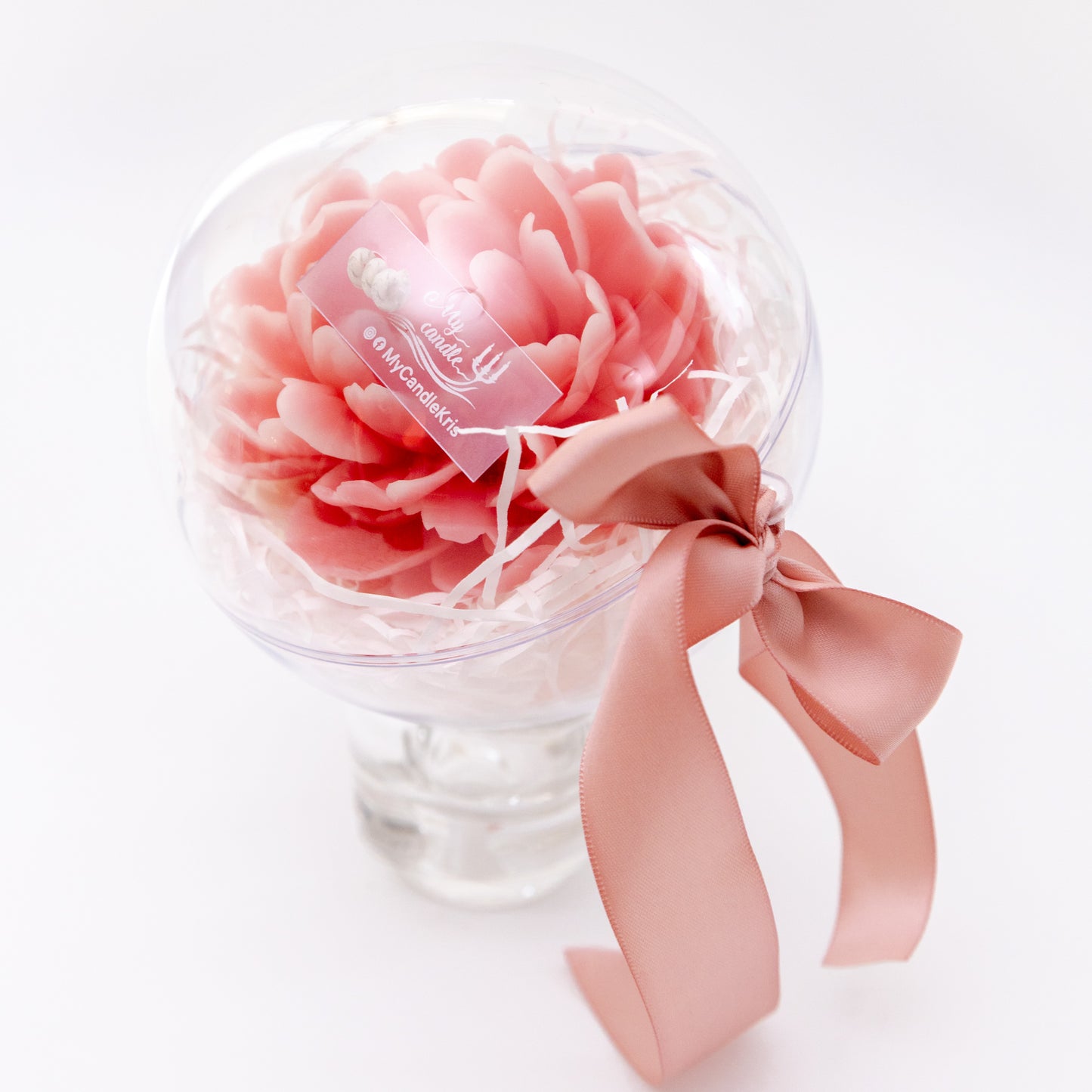 Handmade Peony Flower Beeswax Candle