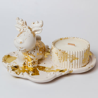 Golden Candle Gift Set with Personalisation