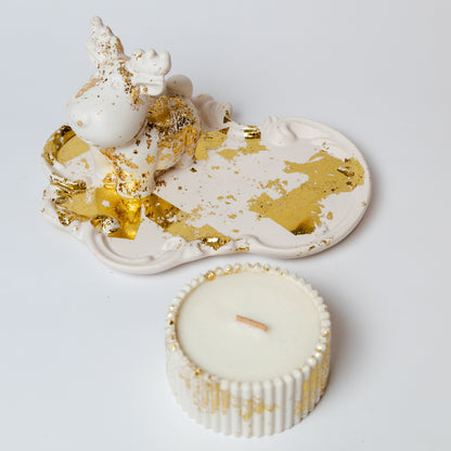 Golden Candle Gift Set with Personalisation