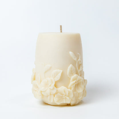 Handmade Pillar Soy Wax Candle "Flower Pillar"