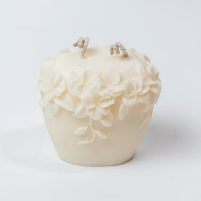 Handmade Pillar Soy Wax Candle "Flower Pillar"
