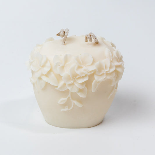 Handmade Pillar Soy Wax Candle "Flower Pillar"