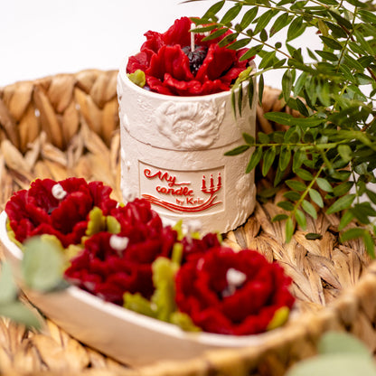 Poppy Flower Refillable Candle with Gift Box