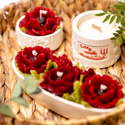 Poppy Flower Refillable Candle with Gift Box