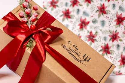 Golden Candle Gift Set "Christmas Tree" with Personalisation