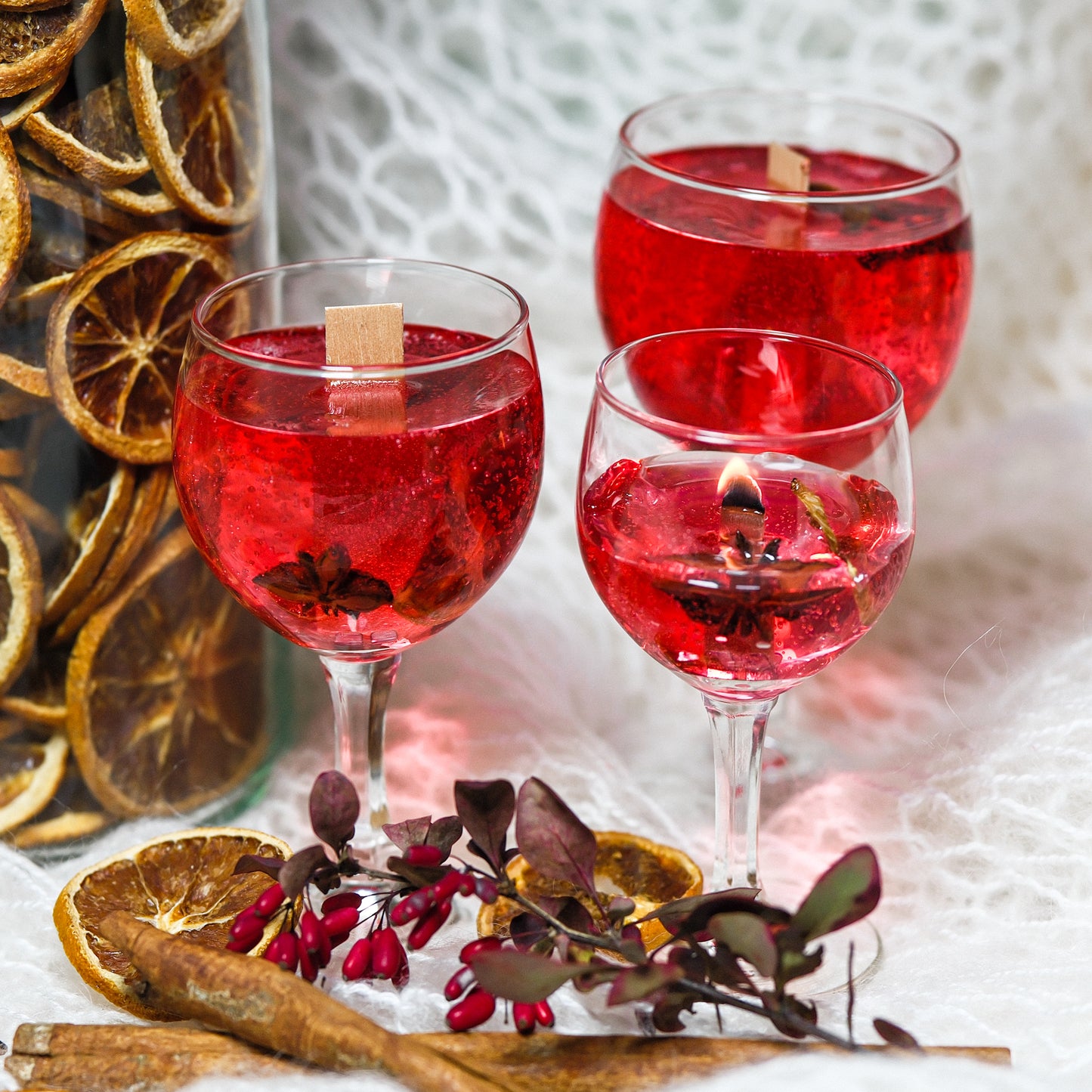 Handmade Gel Wax "Mulled Wine" Scented Candle