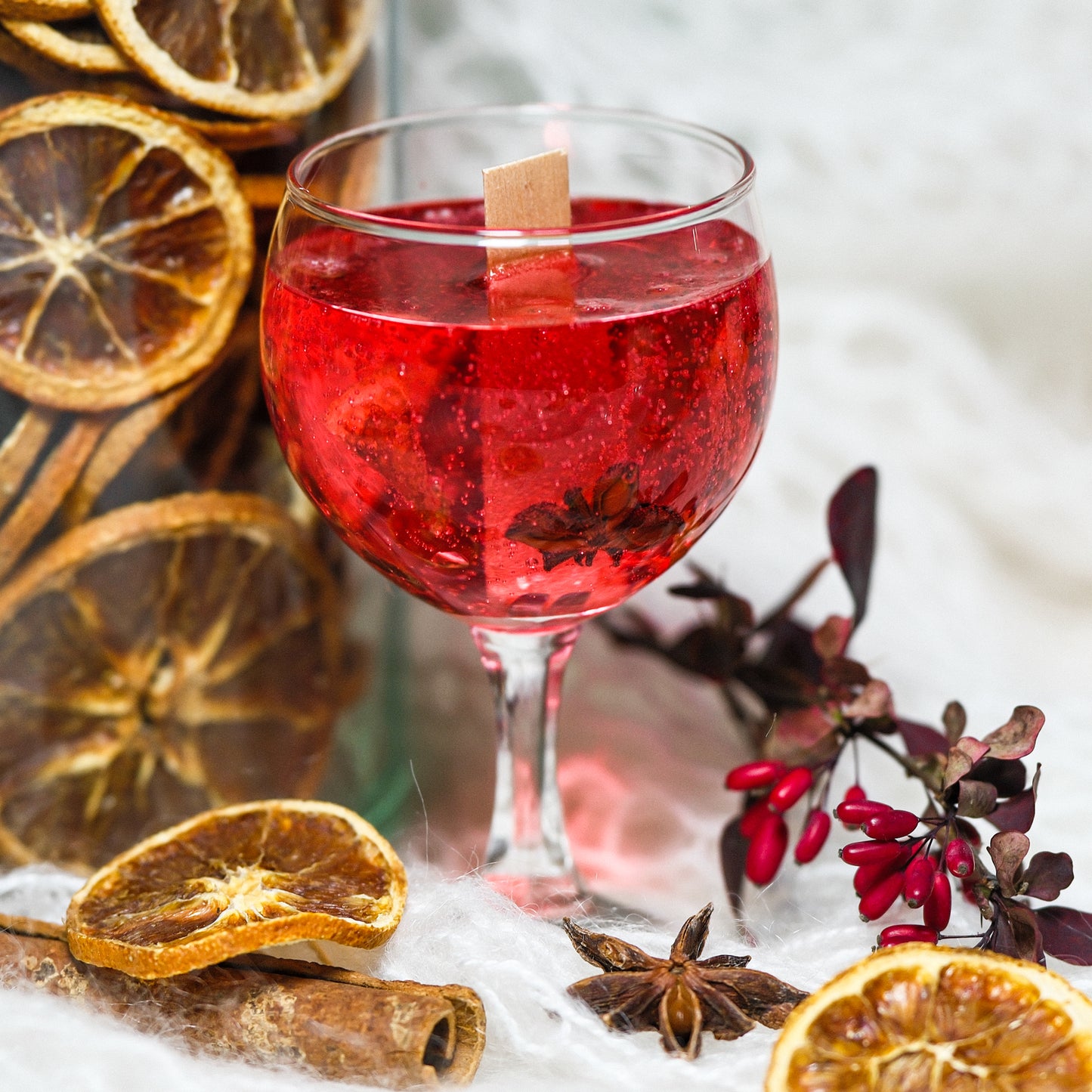 Handmade Gel Wax "Mulled Wine" Scented Candle