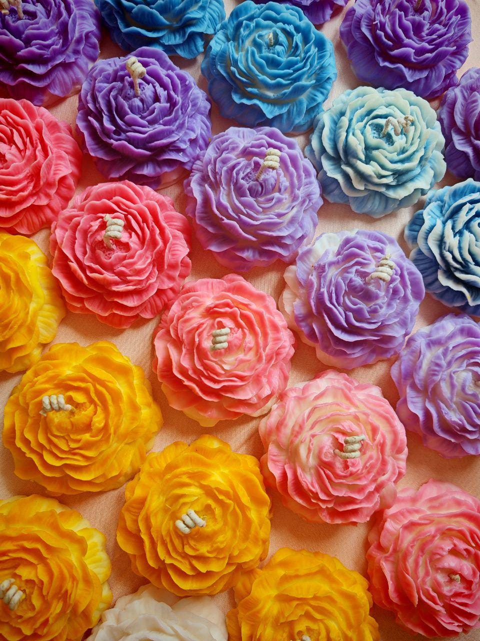 Handmade Peony Flower Soy Wax Candle