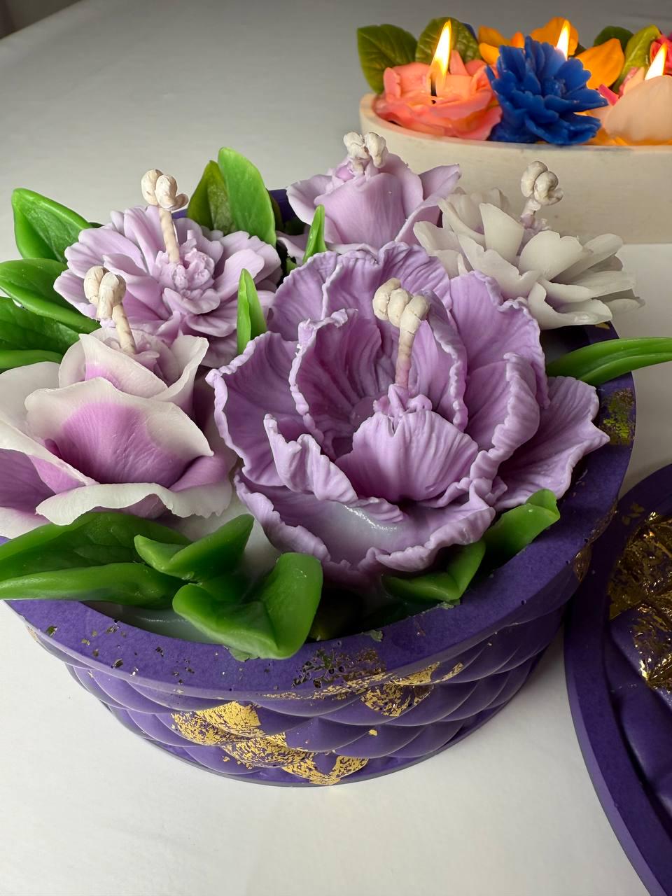3D Large Flower Candle Set with Gift Box