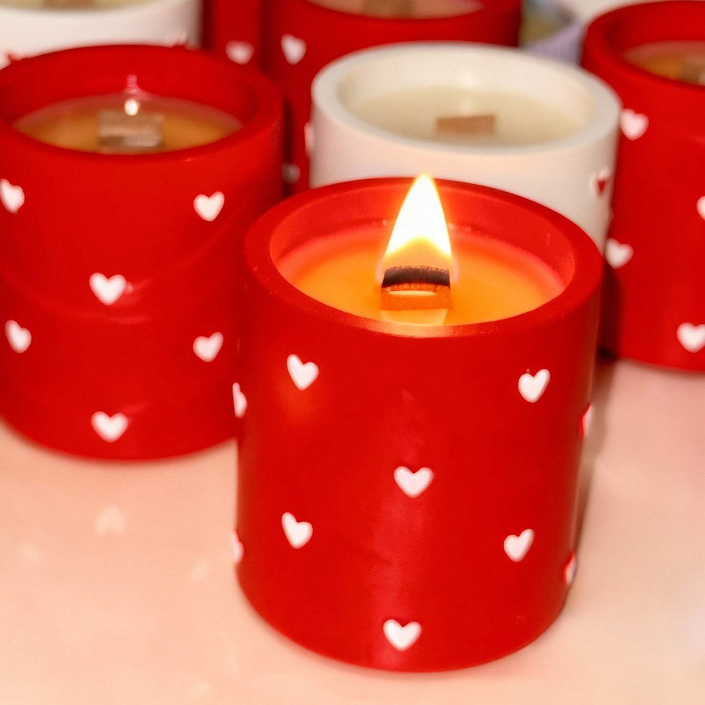 Hand-poured Soy Wax Candle with Hidden Message "I Love You"