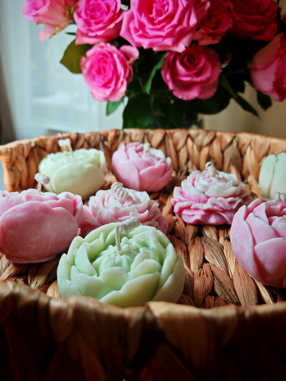 Handmade Peony Flower Soy Wax Candle