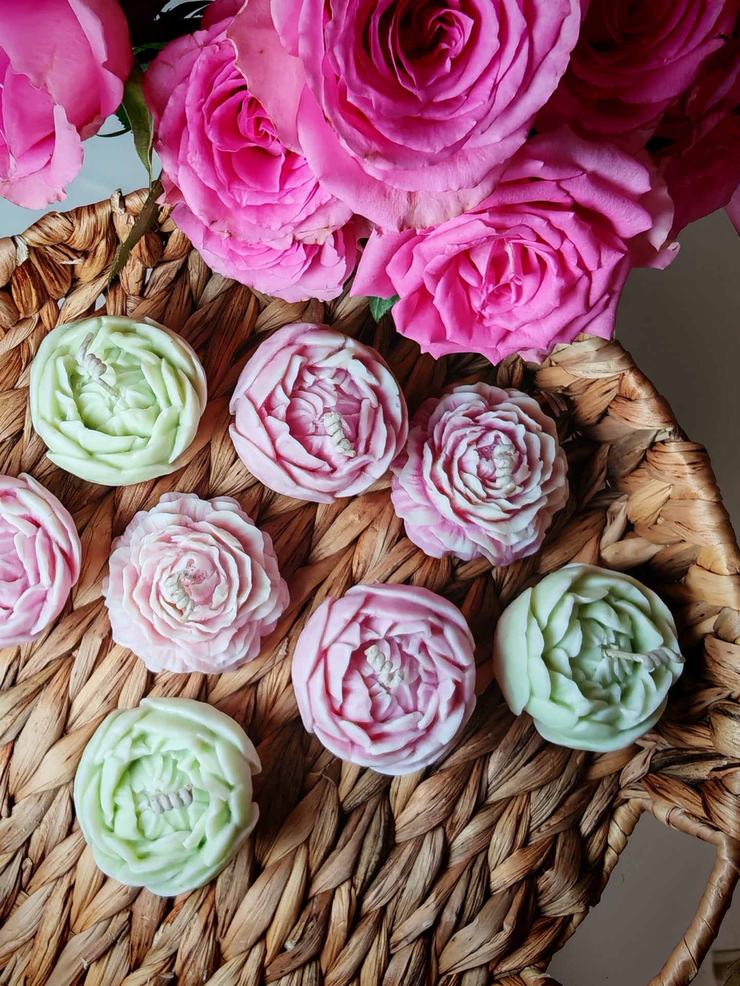 Handmade Peony Flower Soy Wax Candle